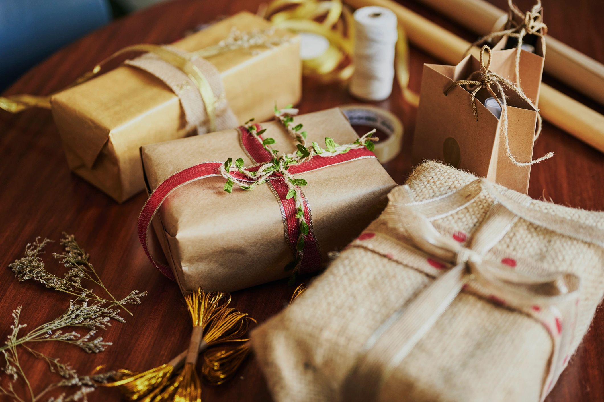 Gift boxes wrapped and ready to send
