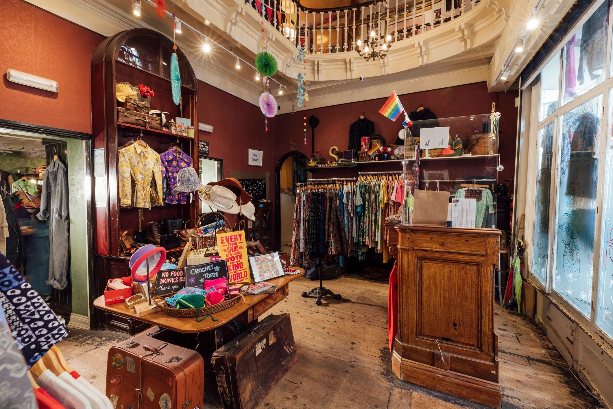 Curated items displayed in a small boutique shop